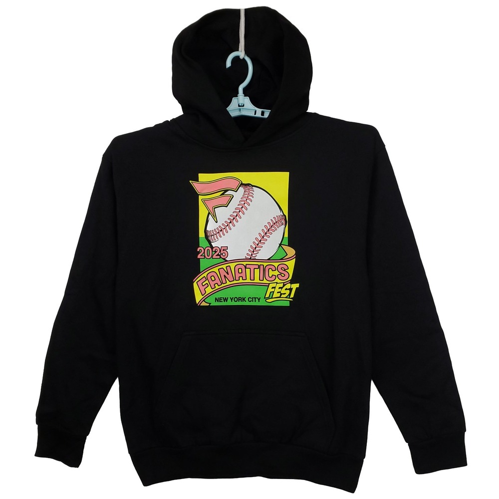 Fanatics Fest New York 2025‎ Large Hoodie Baseball Art Logo Black NWT